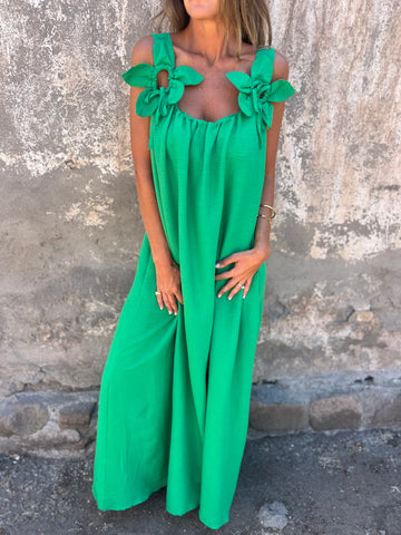 Emilia – Sukienka w kwiatowe paski