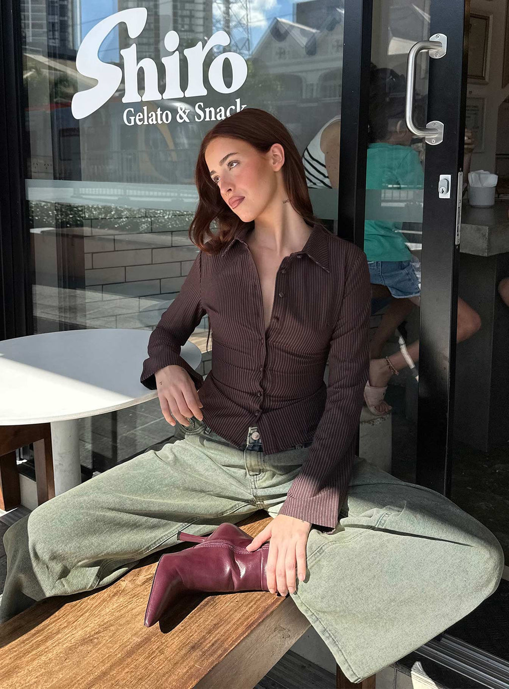 Oliwia – Bluzka z wysokim rękawem