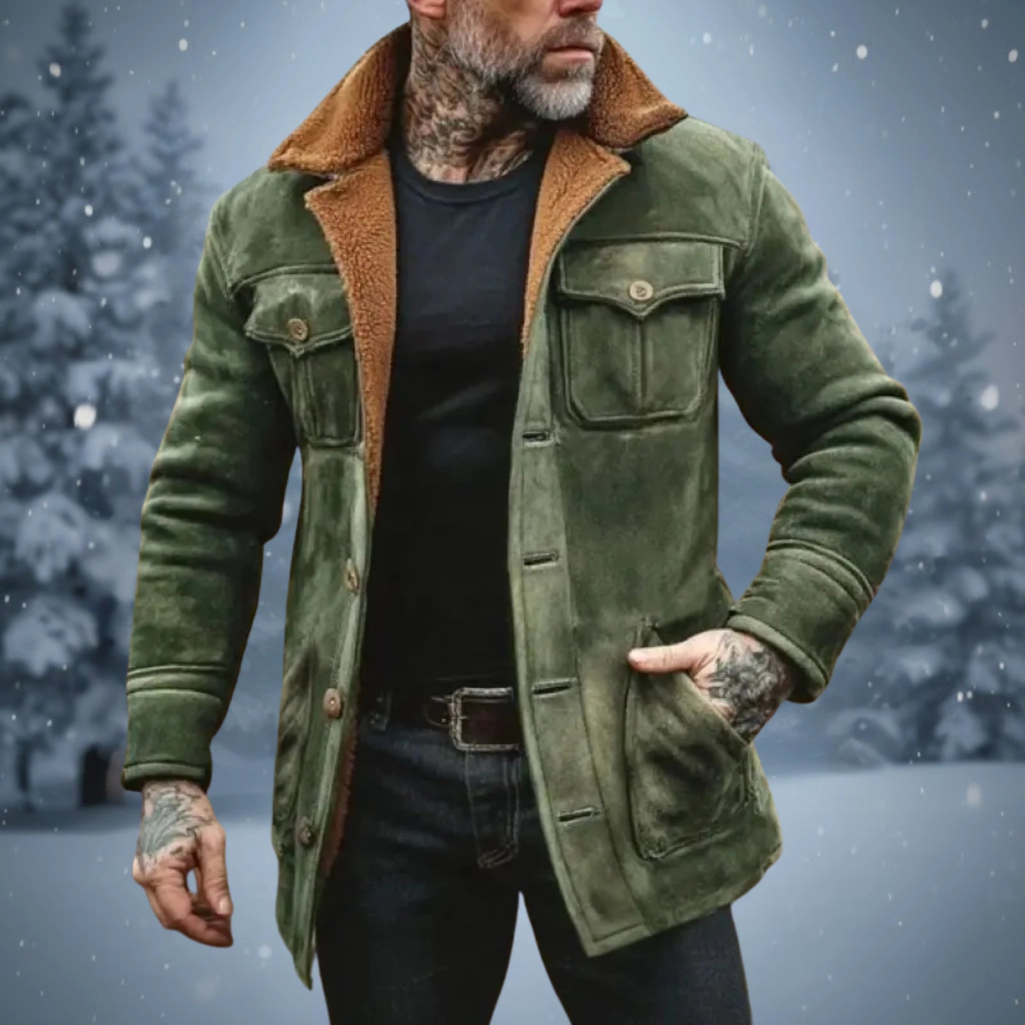 Konrad – Męska kurtka vintage w zieleni