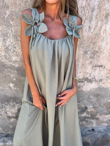 Emilia – Sukienka w kwiatowe paski