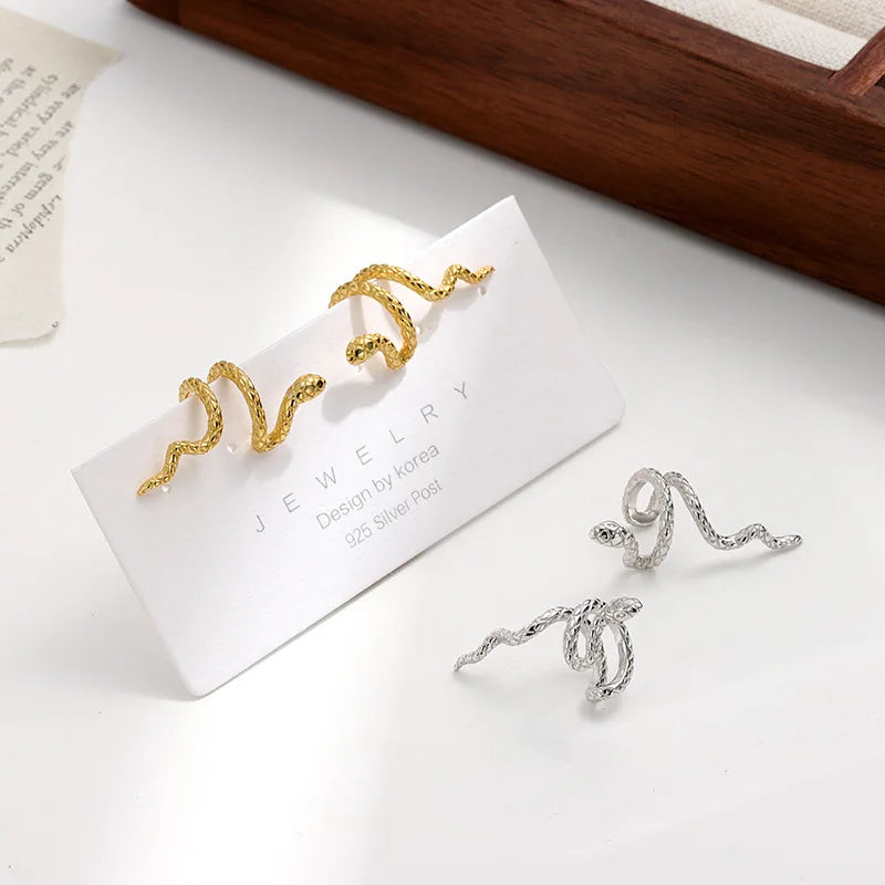 1PC Punk Vintage Snake Ear Cuff No Piercing Earrings for Women Gothic Silver Color Cartilage Ear Clip Earing Fashion Jewelry
