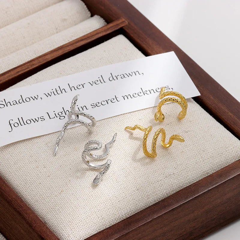 1PC Punk Vintage Snake Ear Cuff No Piercing Earrings for Women Gothic Silver Color Cartilage Ear Clip Earing Fashion Jewelry