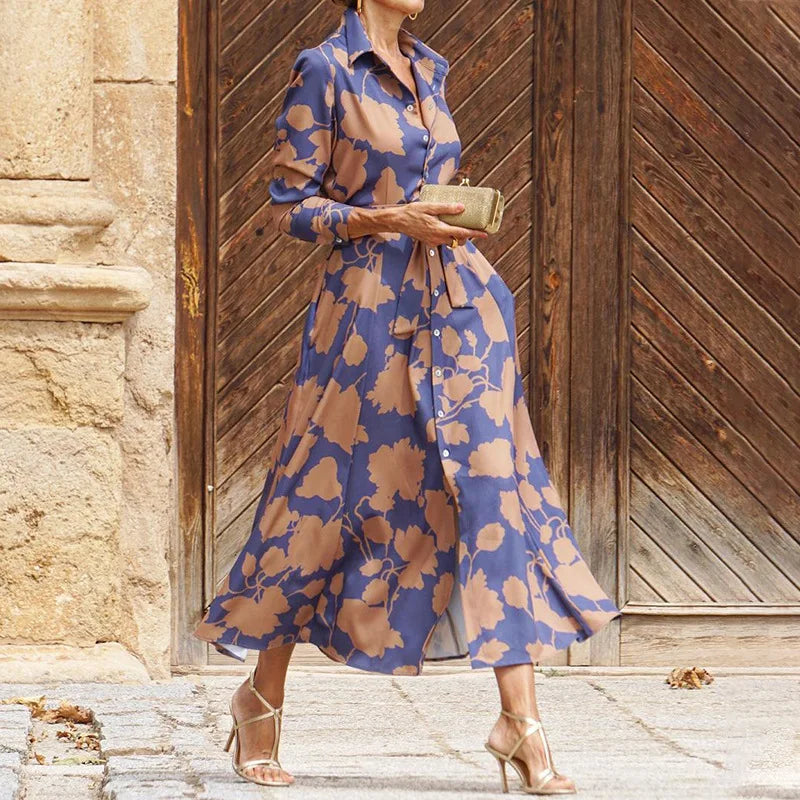 Floriza - Klasyczna Sukienka w Stylu Koszulowym