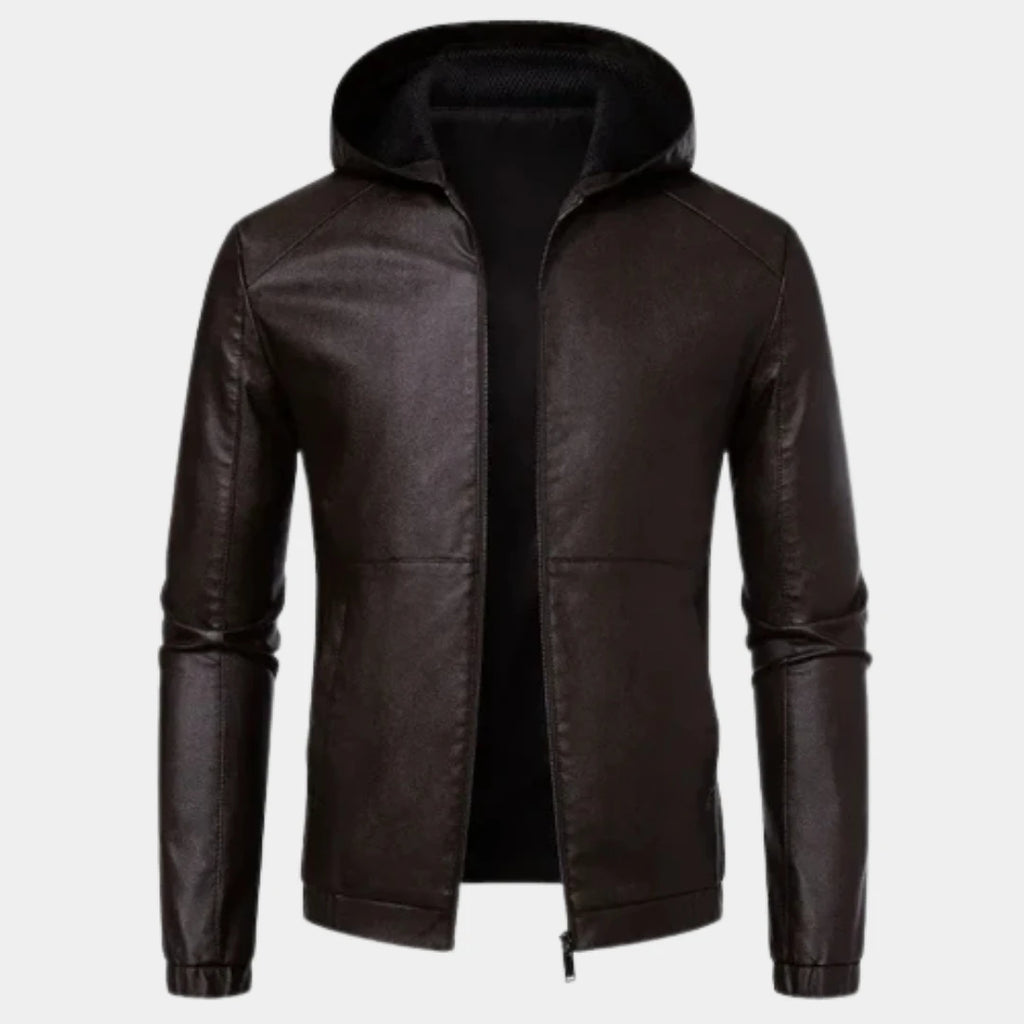 Felix – Skórzana kurtka męska z kapturem