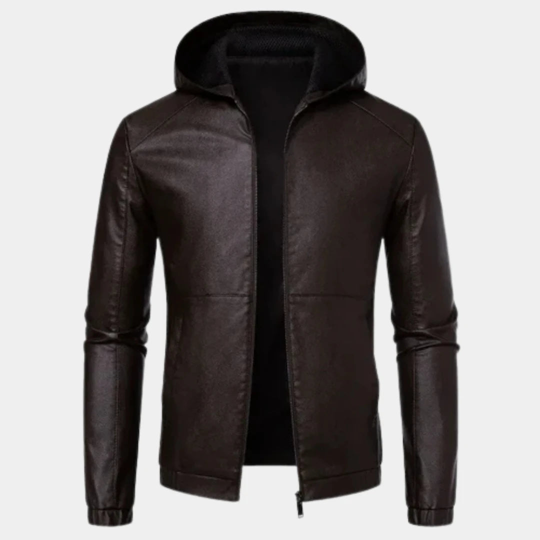 Felix – Skórzana kurtka męska z kapturem